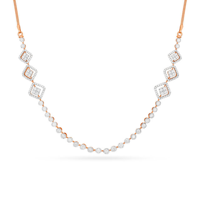Tanishq 18 Karat Diamond Necklace Set for Women 3