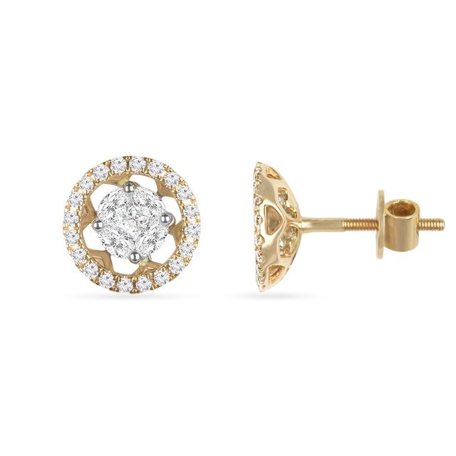 Tanishq 18KT Diamond Chain with Pendant and Earring Set for Women 4