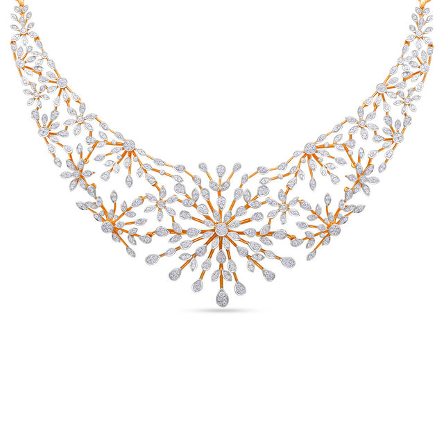 Tanishq 18 Karat Diamond Necklace Set for Women 5