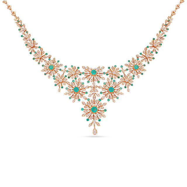 Tanishq 18KT Diamond Necklace Set for Women 2