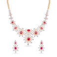 Tanishq 18 Karat Diamond Necklace Set for Women 