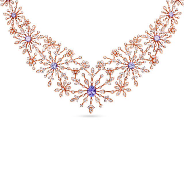 Tanishq 18 Karat Diamond Necklace Set for Women 2