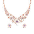 Tanishq 18 Karat Diamond Necklace Set for Women 