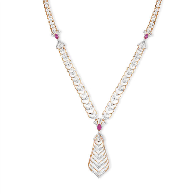 Tanishq 18KT Diamond Necklace Set for Women 2