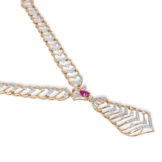 Tanishq 18KT Diamond Necklace Set for Women 3