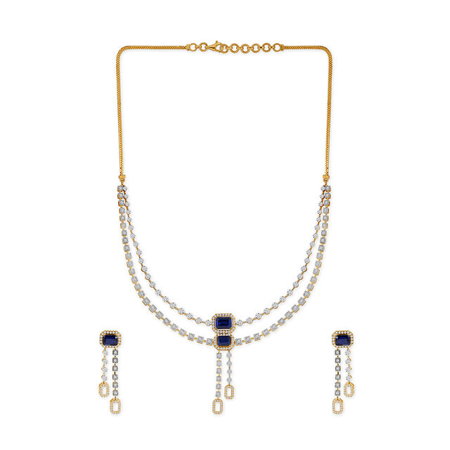 Tanishq 18KT Diamond Necklace Set for Women 