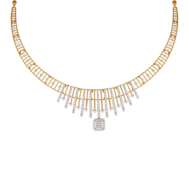 Tanishq 18KT Diamond Necklace Set for Women 2
