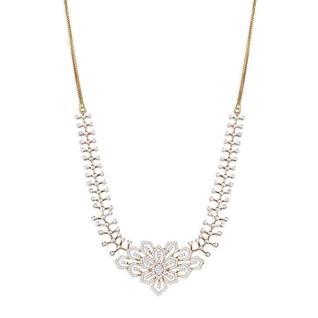 Tanishq 18KT Diamond Necklace Set for Women 2