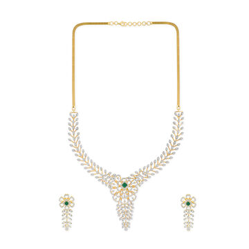 Tanishq 18KT Diamond Necklace Set for Women
