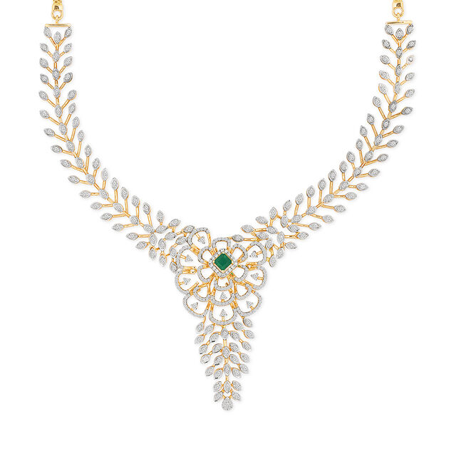 Tanishq 18KT Diamond Necklace Set for Women 2