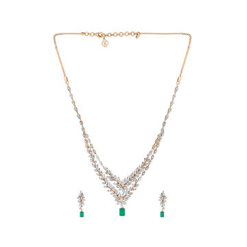 Tanishq 18KT Diamond Necklace Set for Women