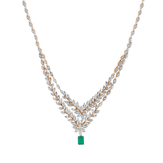 Tanishq 18KT Diamond Necklace Set for Women 2