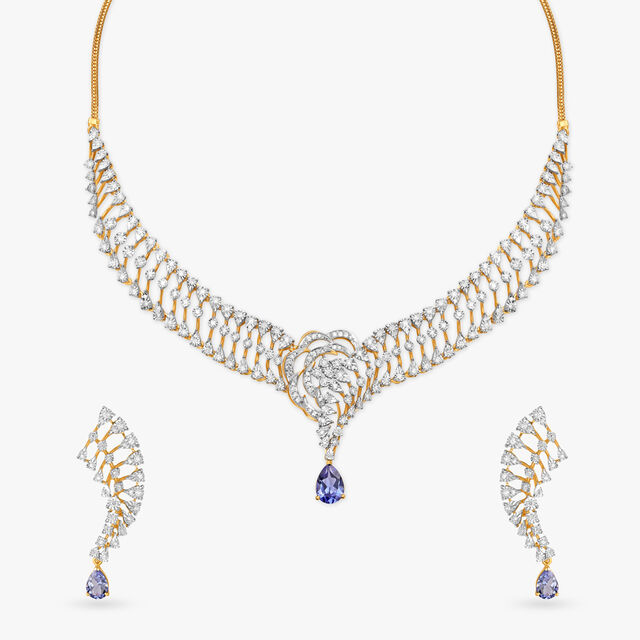 Azure Drop Diamond Necklace Set,,hi-res 