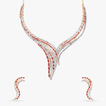 Brilliant Waves Diamond and Tourmaline Necklace Set