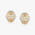 Sparkling Grid Diamond Hoop Earrings 