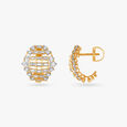 Sparkling Grid Diamond Hoop Earrings 2