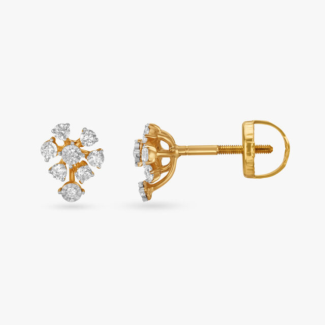 Petite Flower Modular Diamond Stud Earrings,,hi-res 4
