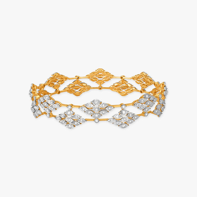 Geometric Radiance Diamond Bangle 
