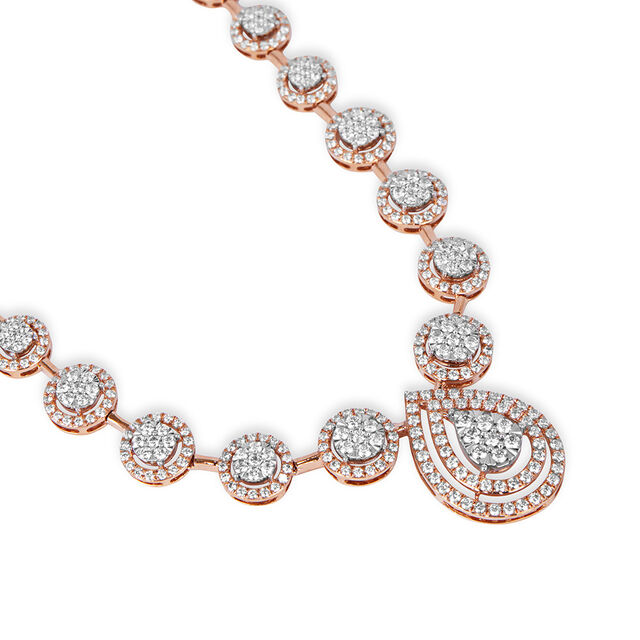 Tanishq 18KT Diamond Necklace Set for Women 3