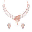Tanishq 18 Karat Diamond Necklace Set for Women 