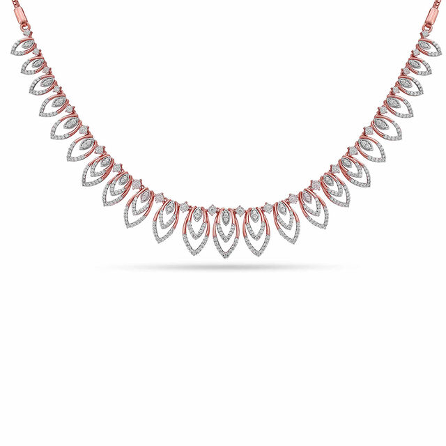Tanishq 18 KT Diamond Necklace Set for Women 3