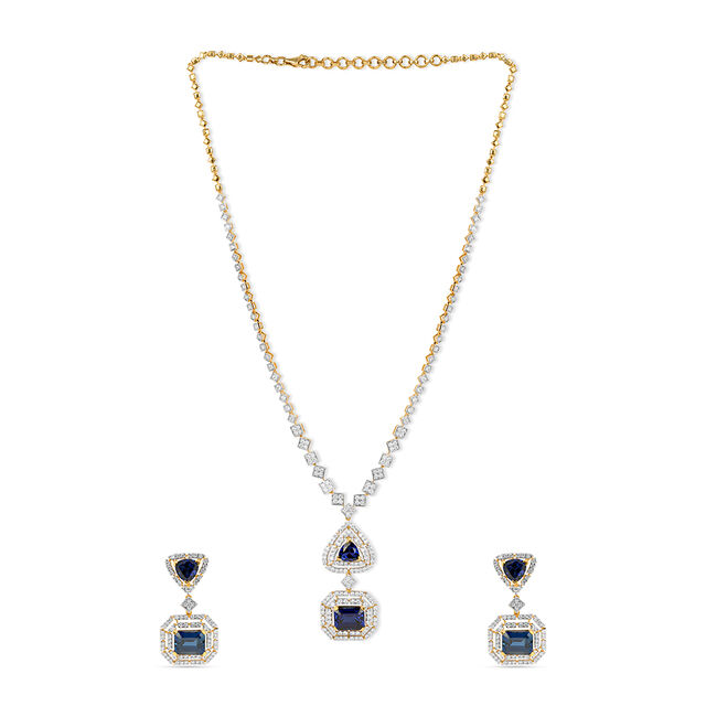 Tanishq 18KT Diamond Necklace Set for Women 