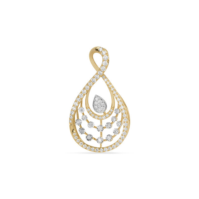 Tanishq 18KT Diamond Pendant and Earrings Set for Women 2