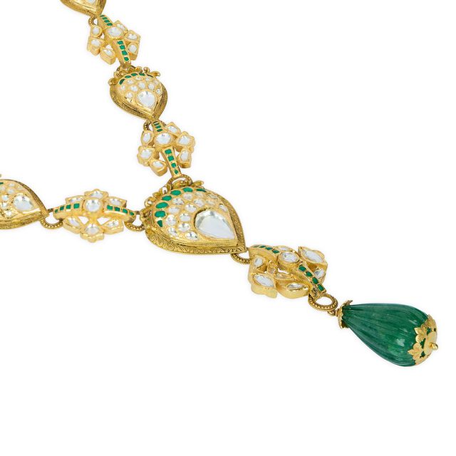Tanishq 18KT Glass Kundan Necklace for Women 3