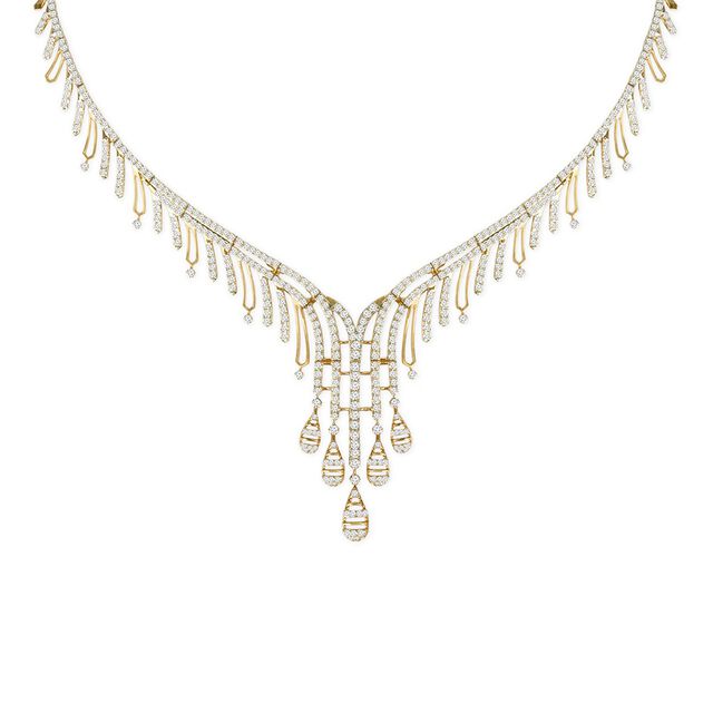 Tanishq 18KT Diamond Neckwear with Earrings for Women 2