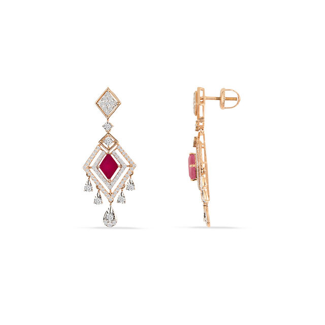 Tanishq 18KT Diamond Neckwear with Earrings for Women 5
