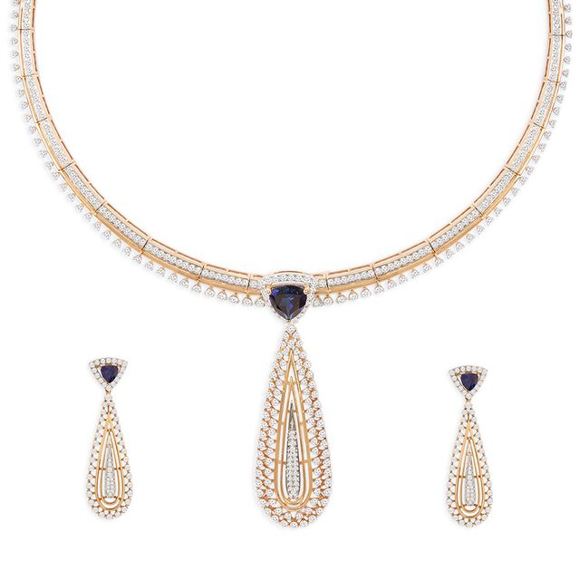 Tanishq 18KT  Gold Neckwear with Earrings for Women 2