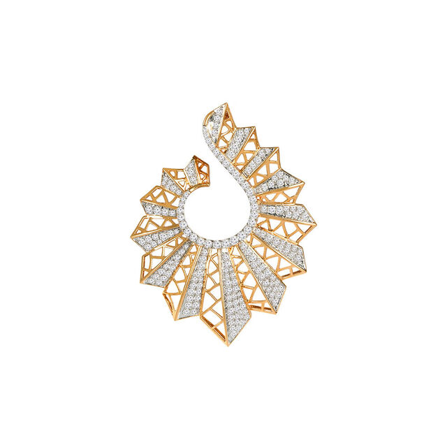 Tanishq 18KT Diamond Pendant with Earrings for Women 4