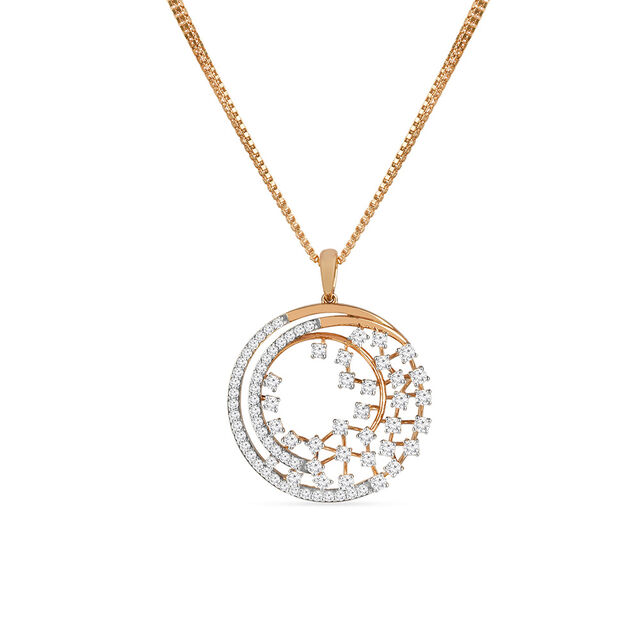 Tanishq 18KT Diamond Pendant with Earrings for Women 2