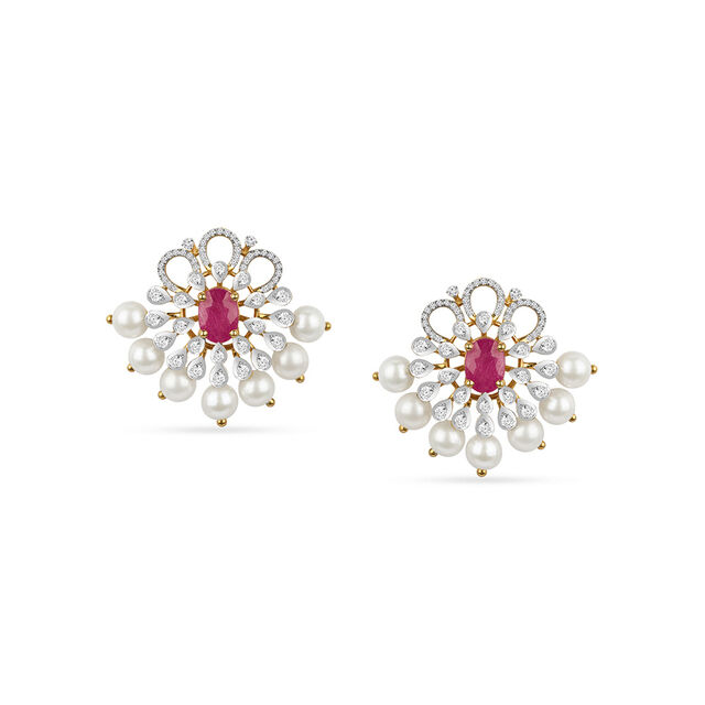 Tanishq 18KT Diamond Neckwear with Earrings for Women 4