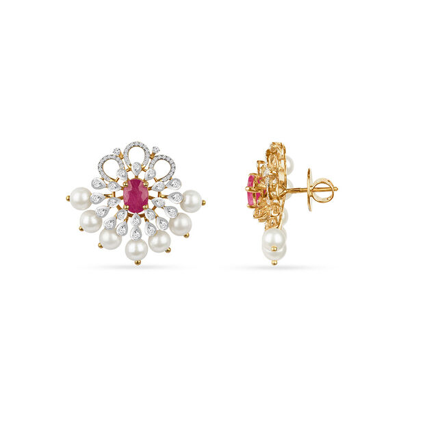 Tanishq 18KT Diamond Neckwear with Earrings for Women 5