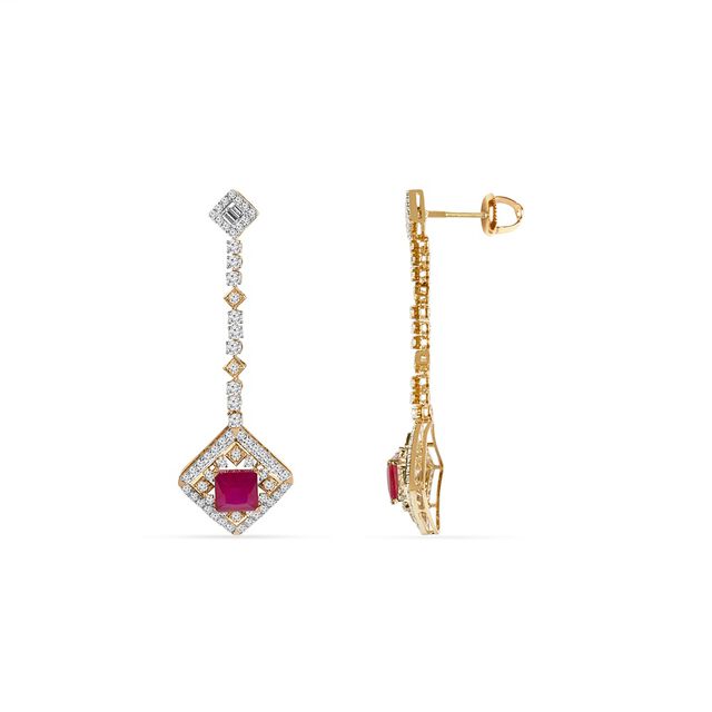 Tanishq 18KT  Gold Drop Earrings for Women 2