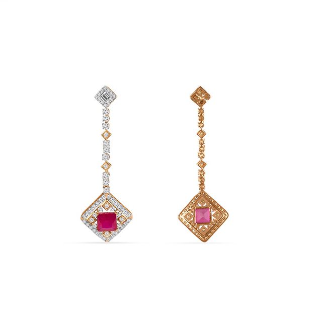 Tanishq 18KT  Gold Drop Earrings for Women 3
