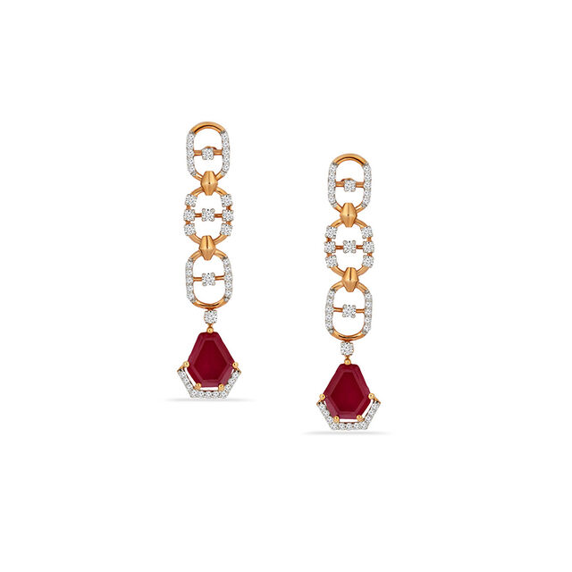 Tanishq 18KT Diamond Neckwear with Earrings for Women 4