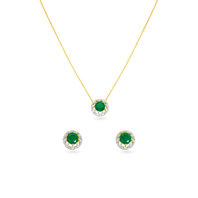 Tanishq 18 Karat Diamond Necklace Set for Women 
