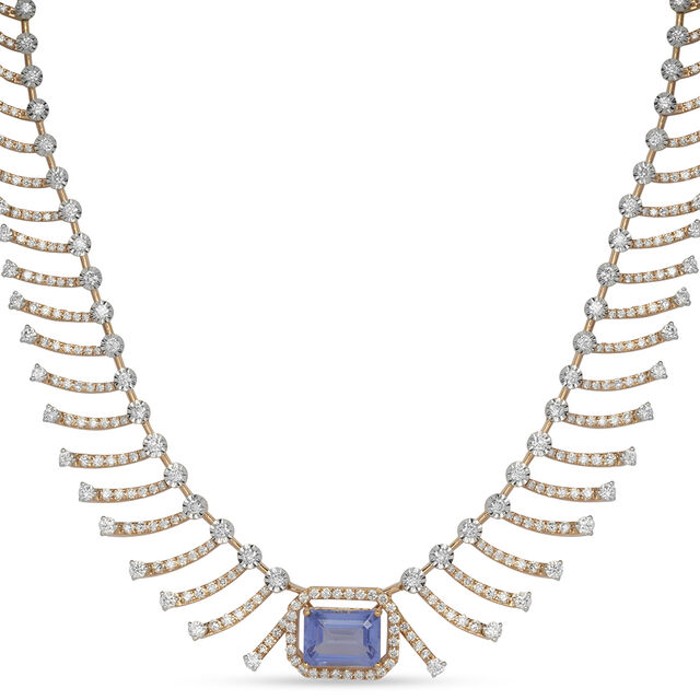 Tanishq 18KT Diamond Necklace Set for Women 2