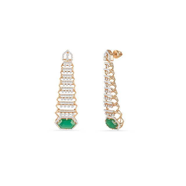 Tanishq 18KT Diamond Drop Earrings for Women 3
