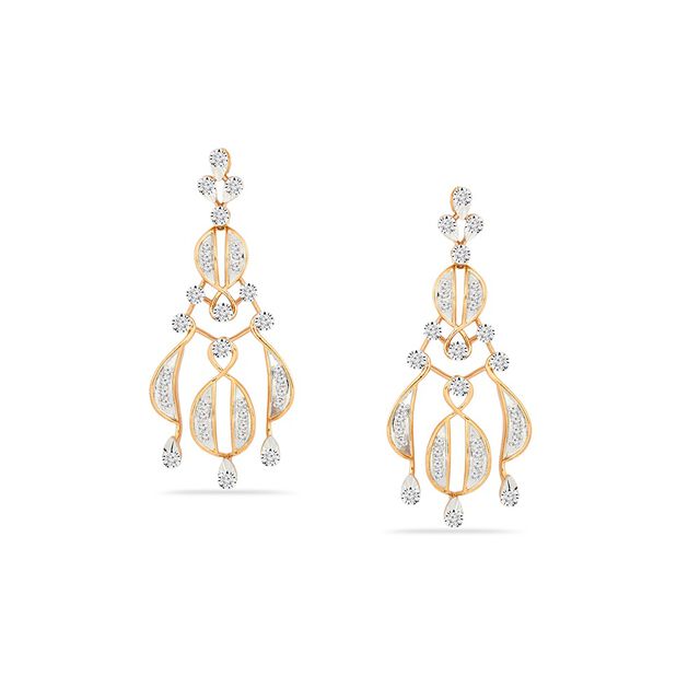 Tanishq 18KT Diamond Neckwear and Earring Set for Women 5