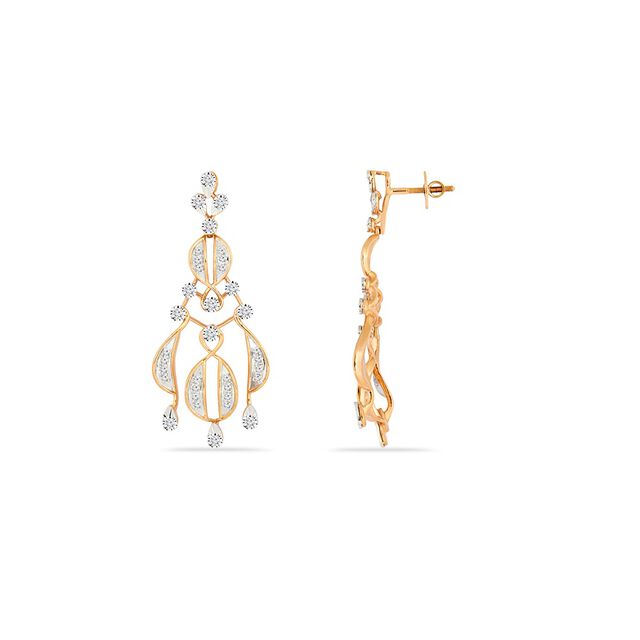 Tanishq 18KT Diamond Neckwear and Earring Set for Women 6