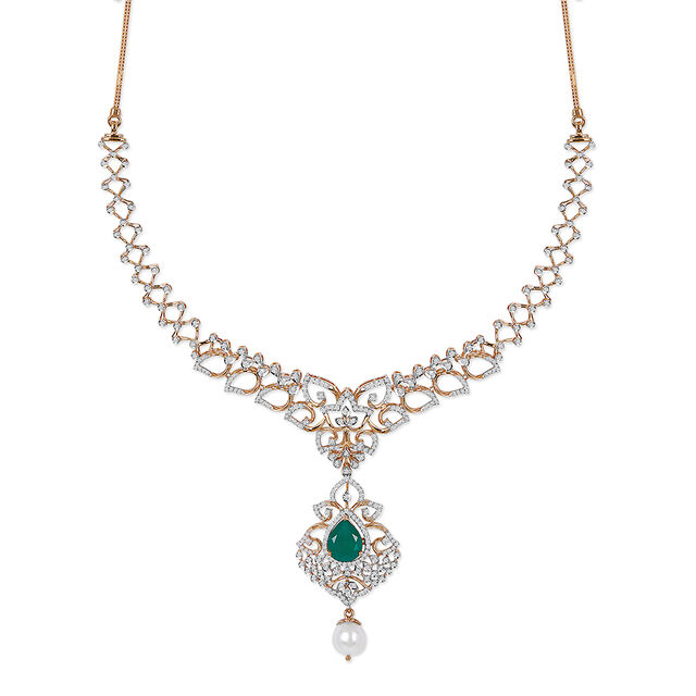 Tanishq 18KT Diamond Necklace for Women 