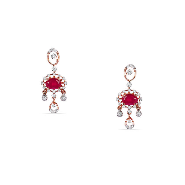 Tanishq 18KT Diamond Neckwear & Earring Set for Women 3