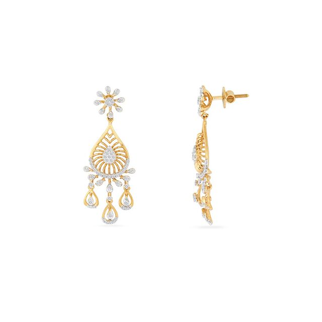 Tanishq 18KT Diamond Neckwear & Earring Set for Women 4