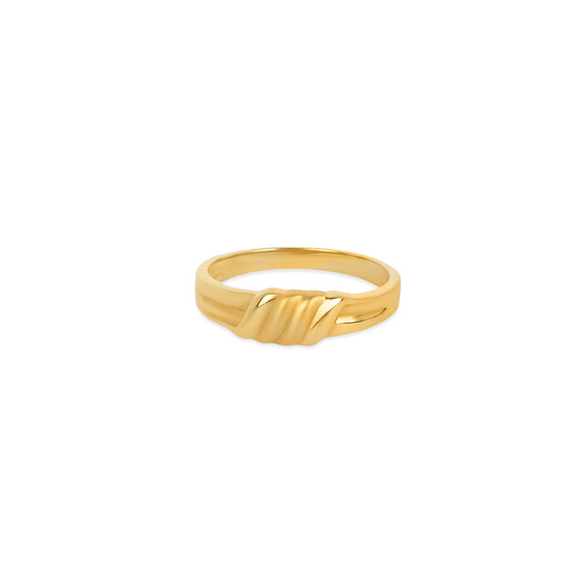 Charming Twisted Motif Gold Ring for Men,,hi-res 