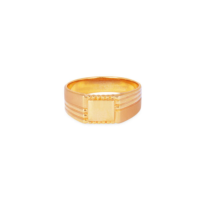 Handsome 22 Karat Yellow Gold Textured Square Ring,,hi-res 