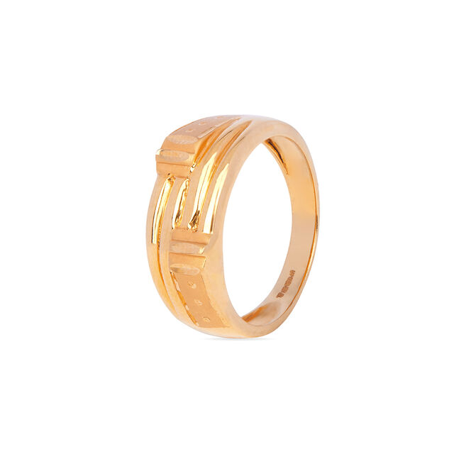 Bold 22 Karat Yellow Gold Geometric Ring 2