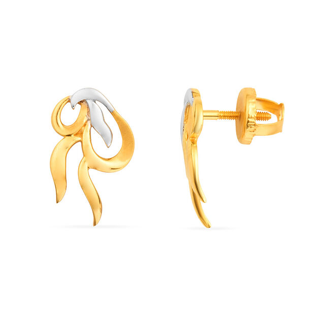 Simple Yellow Gold Pendant and Earrings Set 6